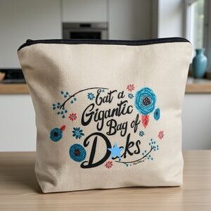 Eat a Gigantic Bag of D$cks Funny Zipper Cosmetic Bag Pouch NWT